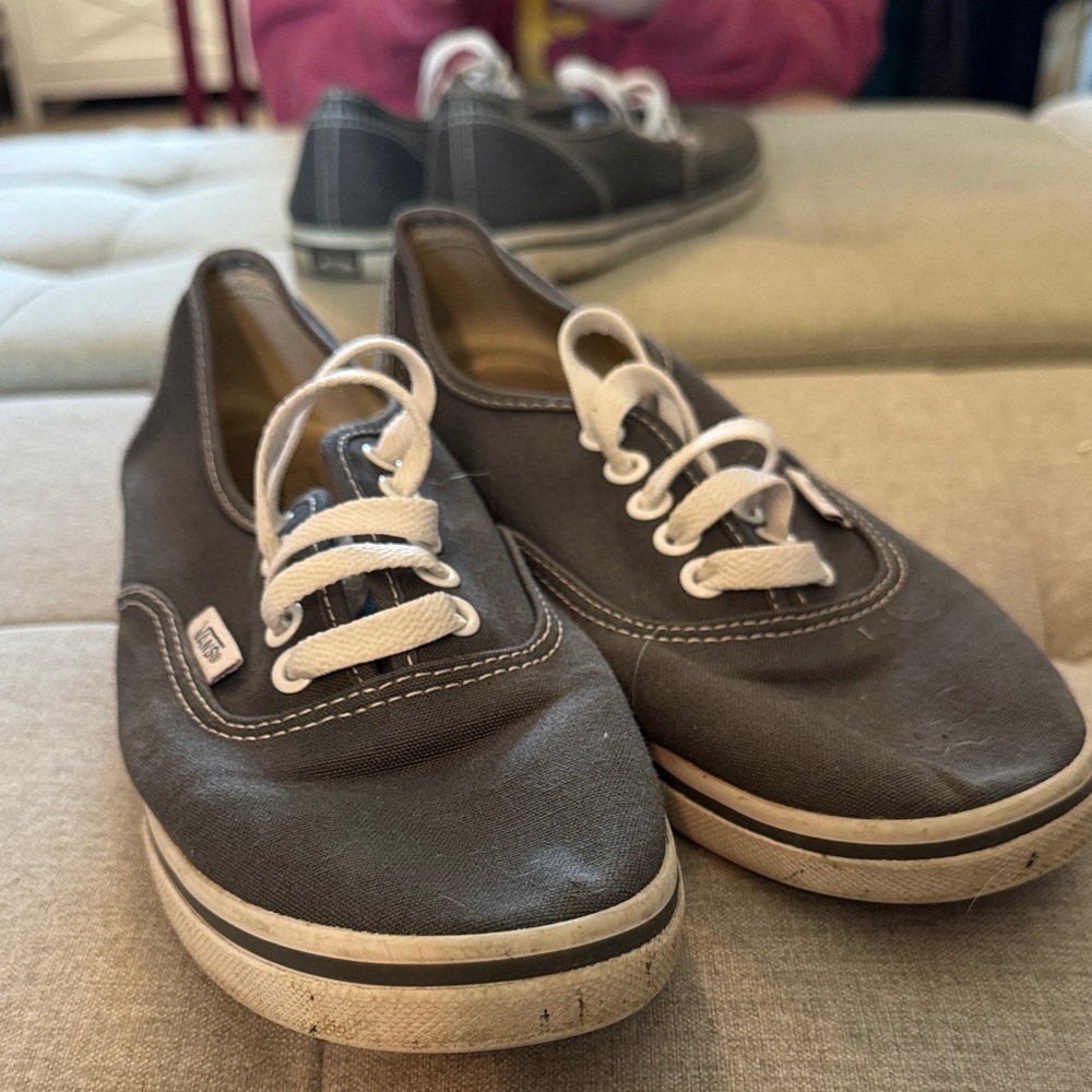 Vans Charcoal Sneakers with White Laces